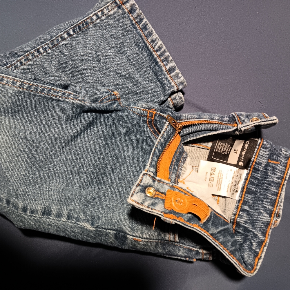 Carhartt Kids Blue Jeans with Orange Stitching